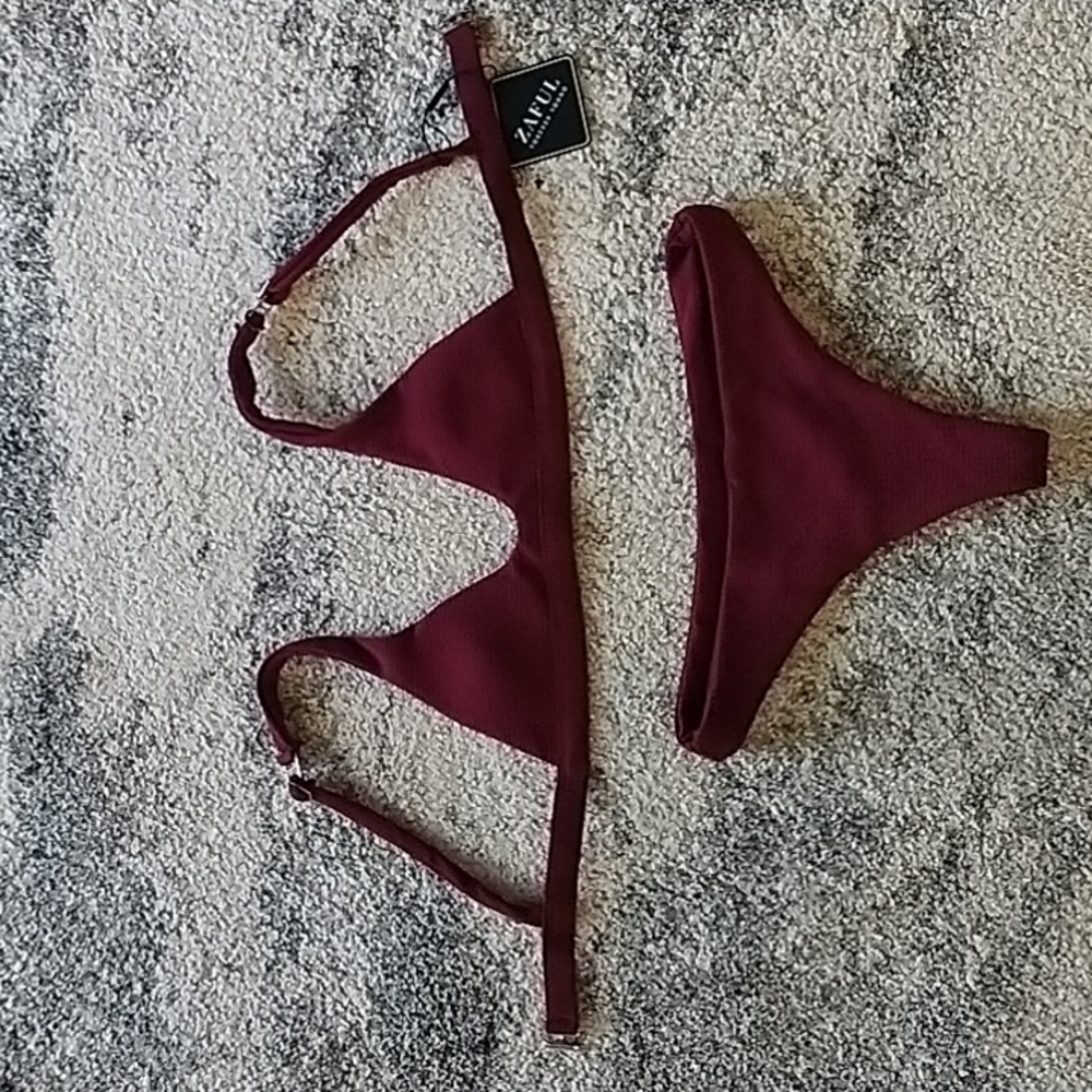 Zaful Burgundy Red Bikini Size Small NWT